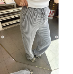 Bayan Çizgili Su Yolu  Pantolon Lacivert