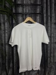 Yırtmaç Detaylı Bayan T-shirt Beyaz