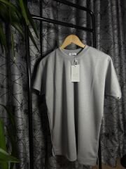 Yırtmaç Detay T-shirt  Bayan Gri Renk (Marka)
