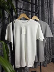 Yırtmaç Detay T-shirt  Bayan Gri Renk (Marka)