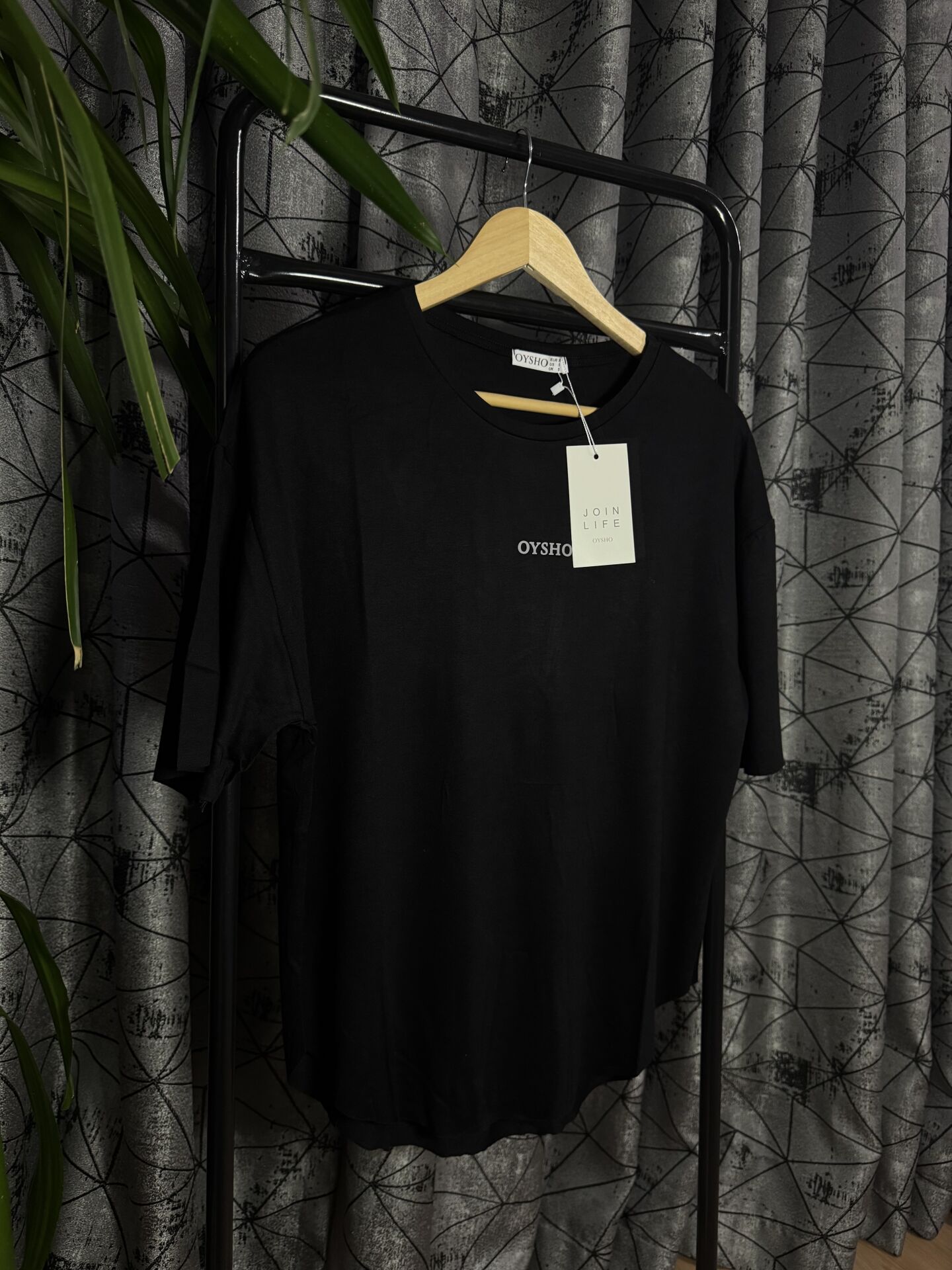 Asimetrik Bol Tshirt Siyah Renk (Marka)